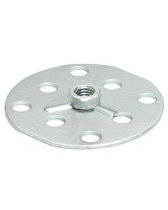 Hexagonal Nut on 50mm Round Base Plate - Blind - BN-LR-M12