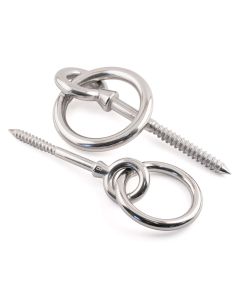 Ring Eye Bolts With Thread - 316 / A4 Stainless Steel - RING-EYE-BOLT-WOOD-A4-8080