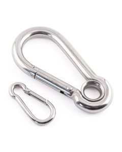 Spring Hook with Eyelet - 316 / A4 Stainless Steel - SPRING-HOOK-EYELET-A4-8080