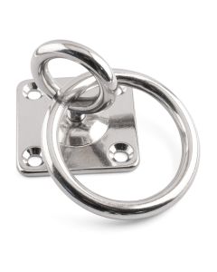 Square Swivel Eye Plate with Ring - 316 / A4 Stainless Steel - SWIVEL-SQUARE-EYE-PLATE-A4-50