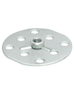 Hexagonal Nut on 50mm Round Base Plate - Blind