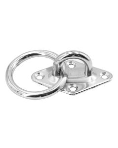 Diamond Eye Plates With Ring - 316 / A4 Stainless Steel - DIAMOND-PAD-EYE-RING-A4-5
