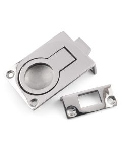 Flush Lifting Pull with Catch and Strike Plate - FLUSH-LIFT-PULL-MED-A4-57MM - 316 / A4 Stainless Steel