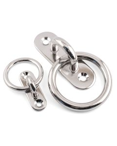 Oblong Pad Eye Plates with Ring - 316 / A4 Stainless Steel
