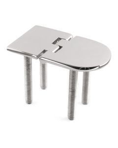 Oval Hinge with Threaded Studs - 316 / A4 Stainless Steel