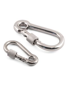 Spring Hooks With Eyelet & Screw Gate - 316 / A4 Stainless Steel
