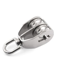 Swivel Eye Double Wheel Pulleys - Removable Wheels - 316 / A4 Stainless Steel