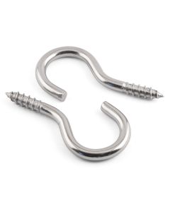 Wood Screw M Cup Hooks - 316 / A4 Stainless Steel