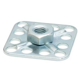 Hexagonal Nut on Square Base Plate - Blind