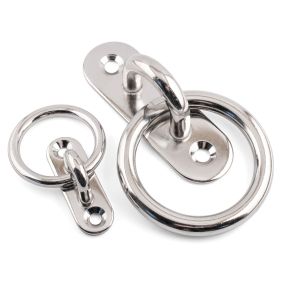 Oblong Pad Eye Plates with Ring - 316 / A4 Stainless Steel