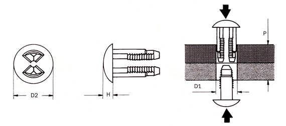 Ratchet Rivets - BR1-226-01BK